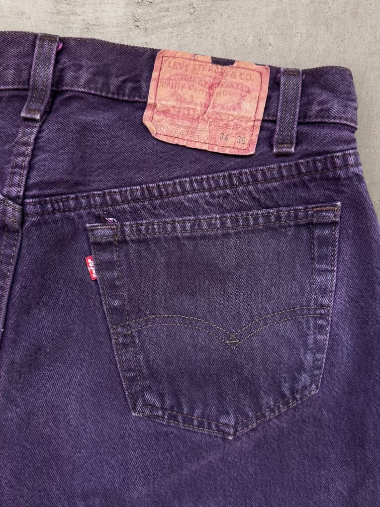 80s Levi’s 501 Purple Dyed Denim Jeans - 32x30