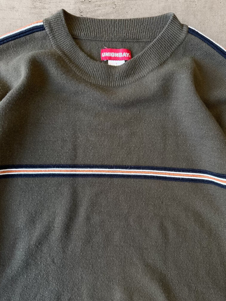 00s Union Striped Acrylic Sweater - Large