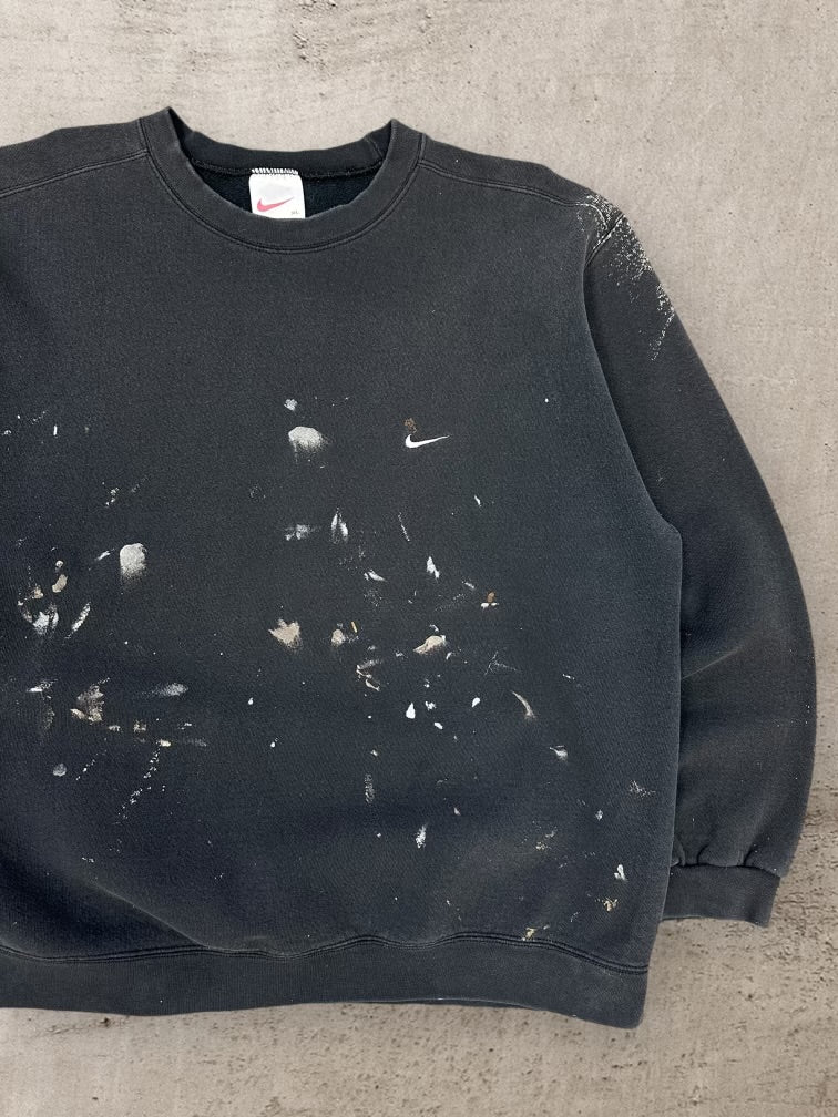 90s Nike Distressed Mini Swoosh Crewneck - XL