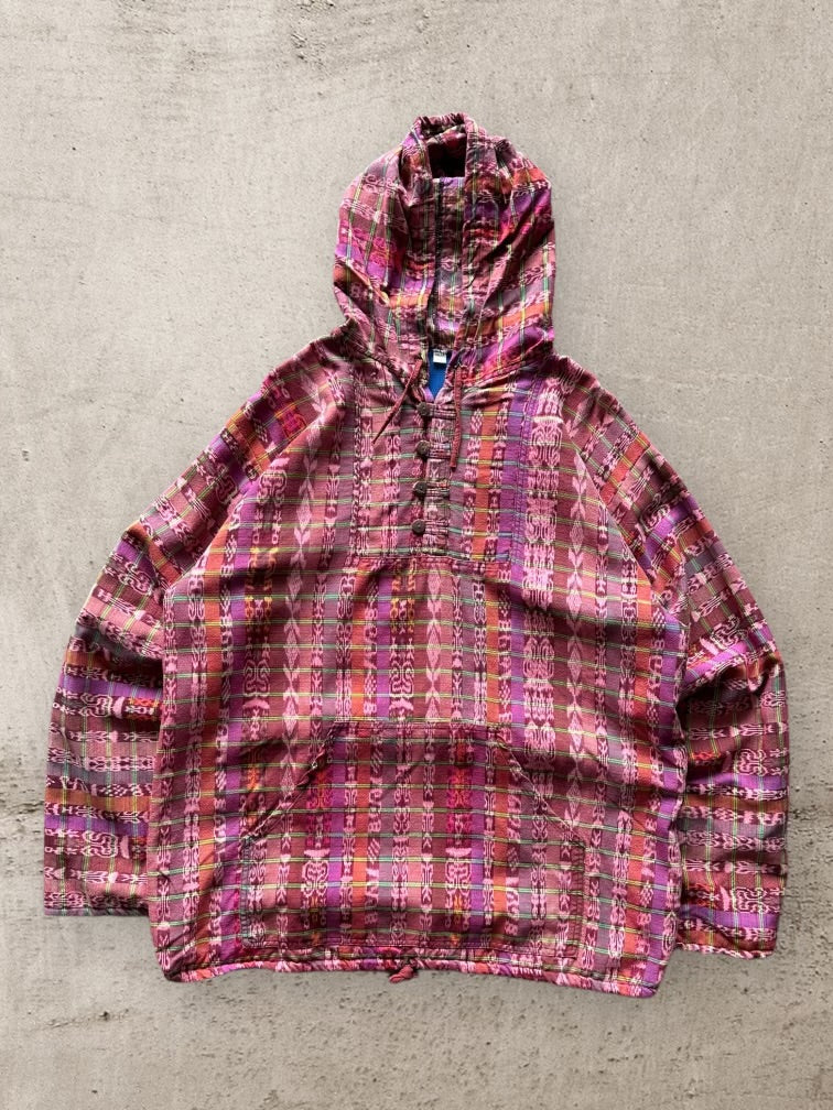 90s Multicolor Patterned Hooded Anorak - XL