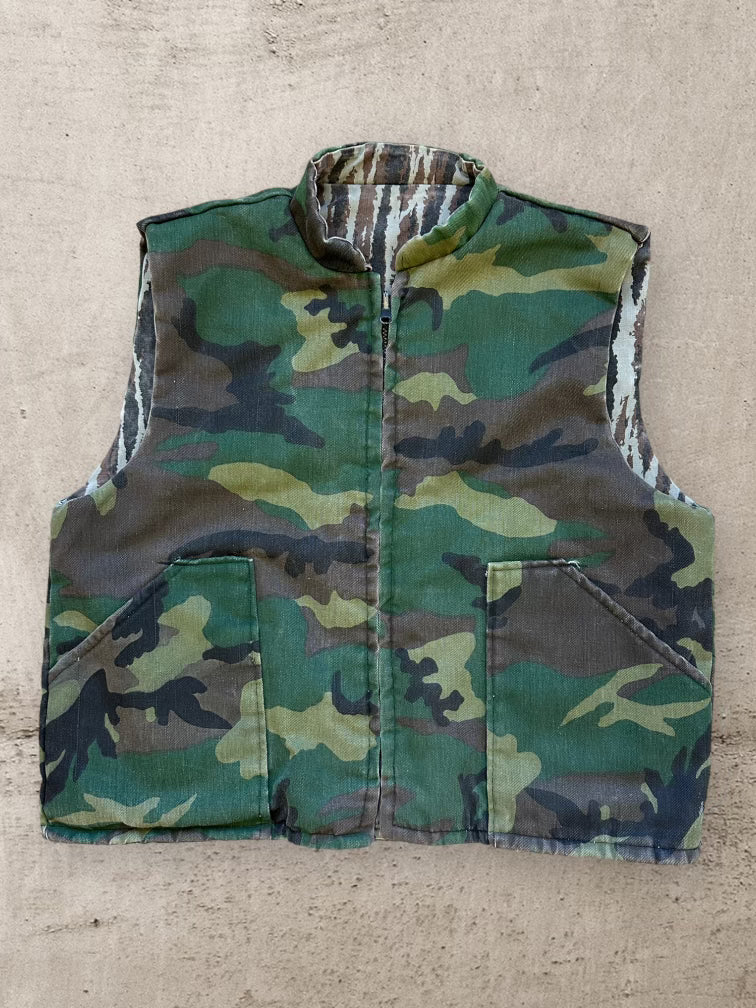 90s Reversible Camouflage Vest - Large