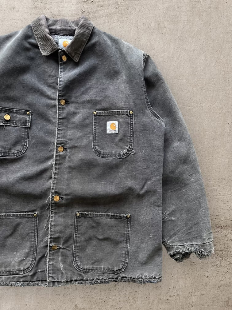 90s Carhartt Wool Lined Distressed Chore Jacket - XL