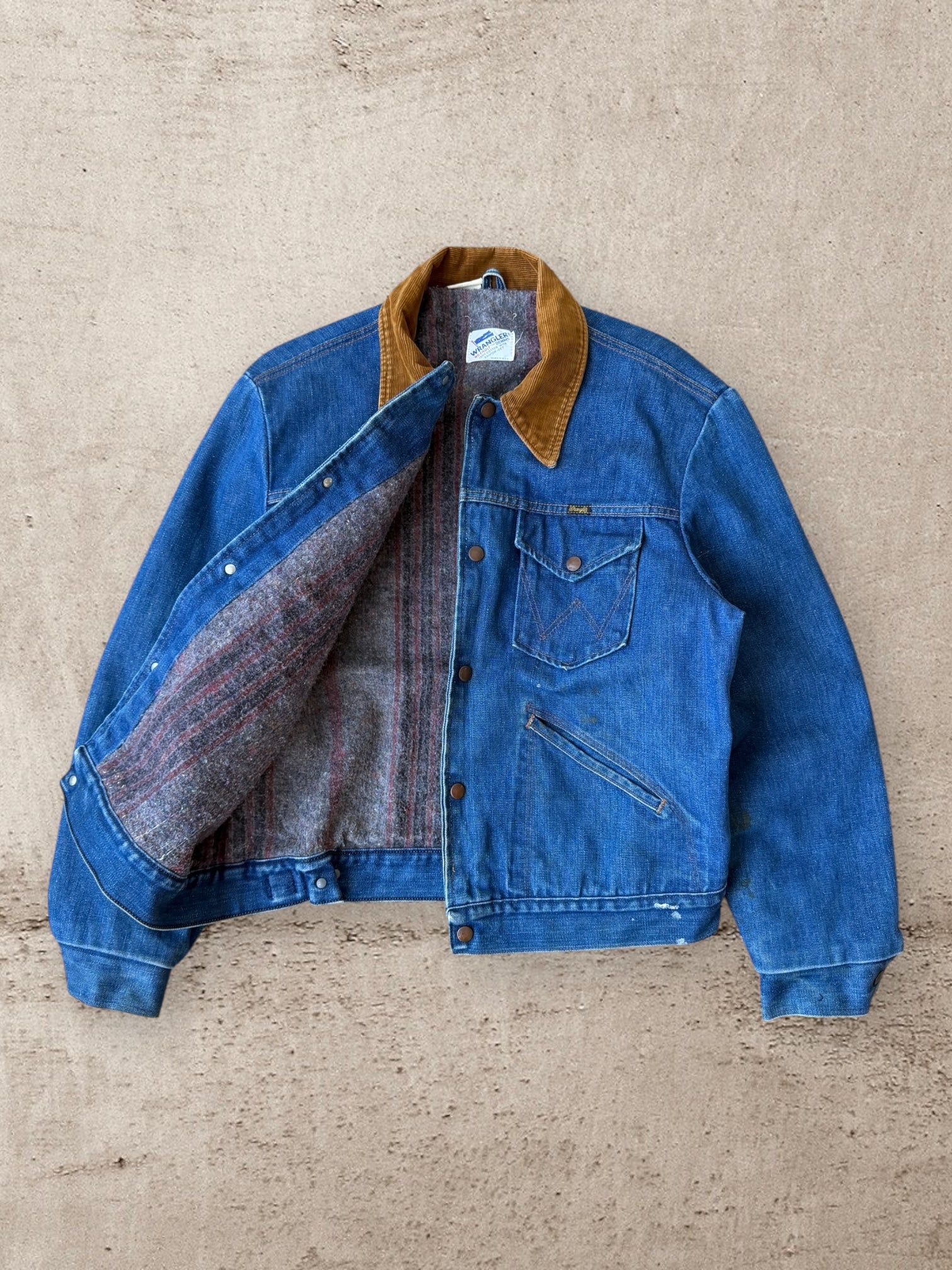 70s Wrangler No Fault Wool Lined Denim Jacket - Medium – The Juncture