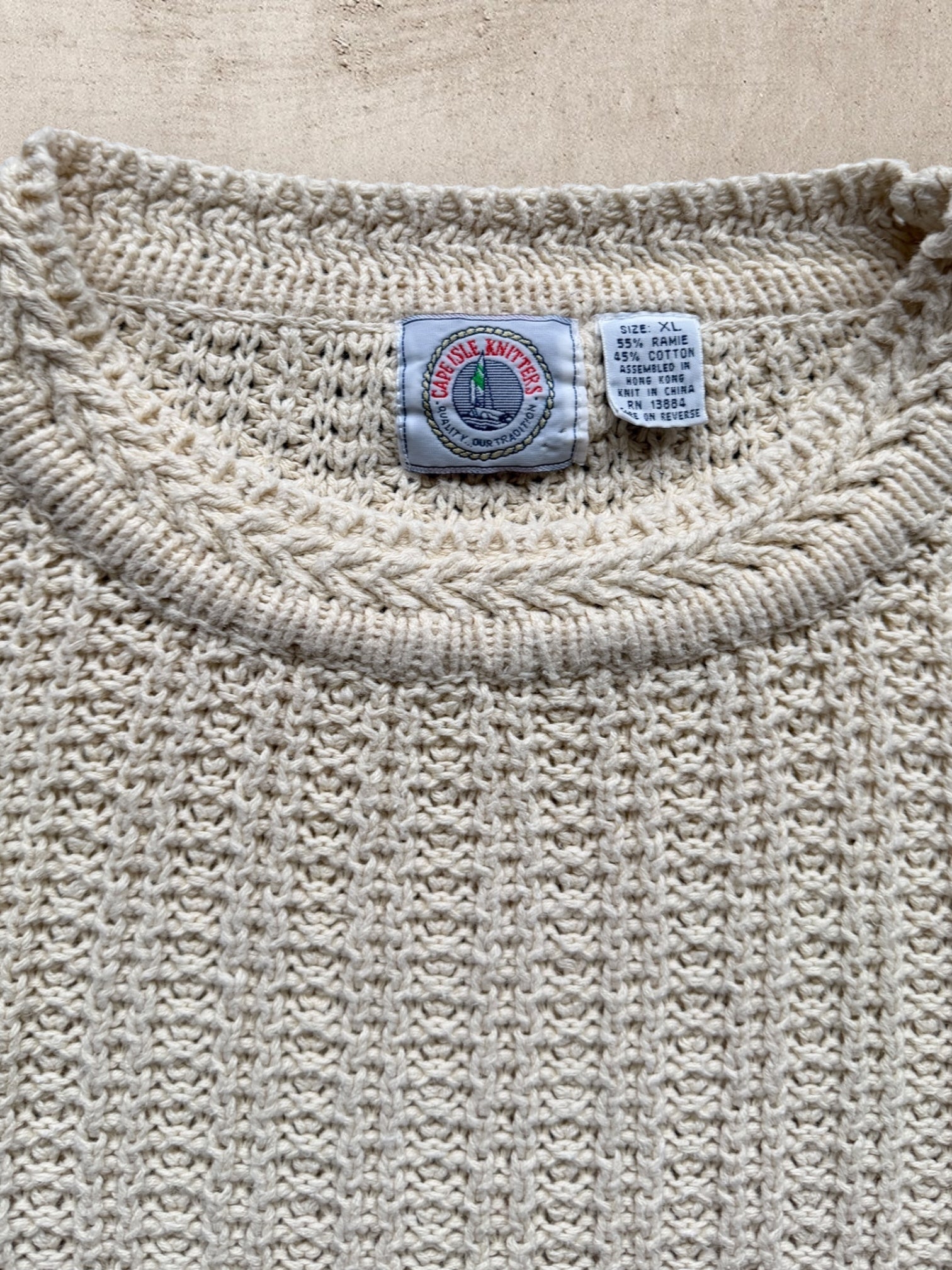 90s Cap Isle Knit Sweater - Large