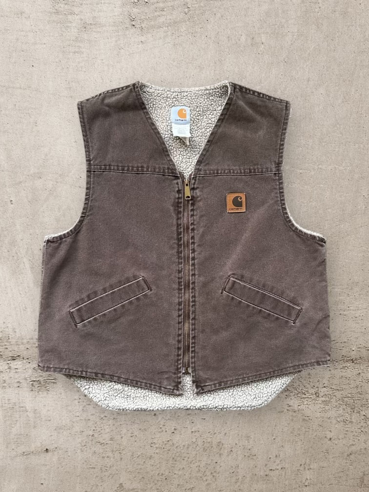 90s Carhartt Sherpa Lined Vest - Large