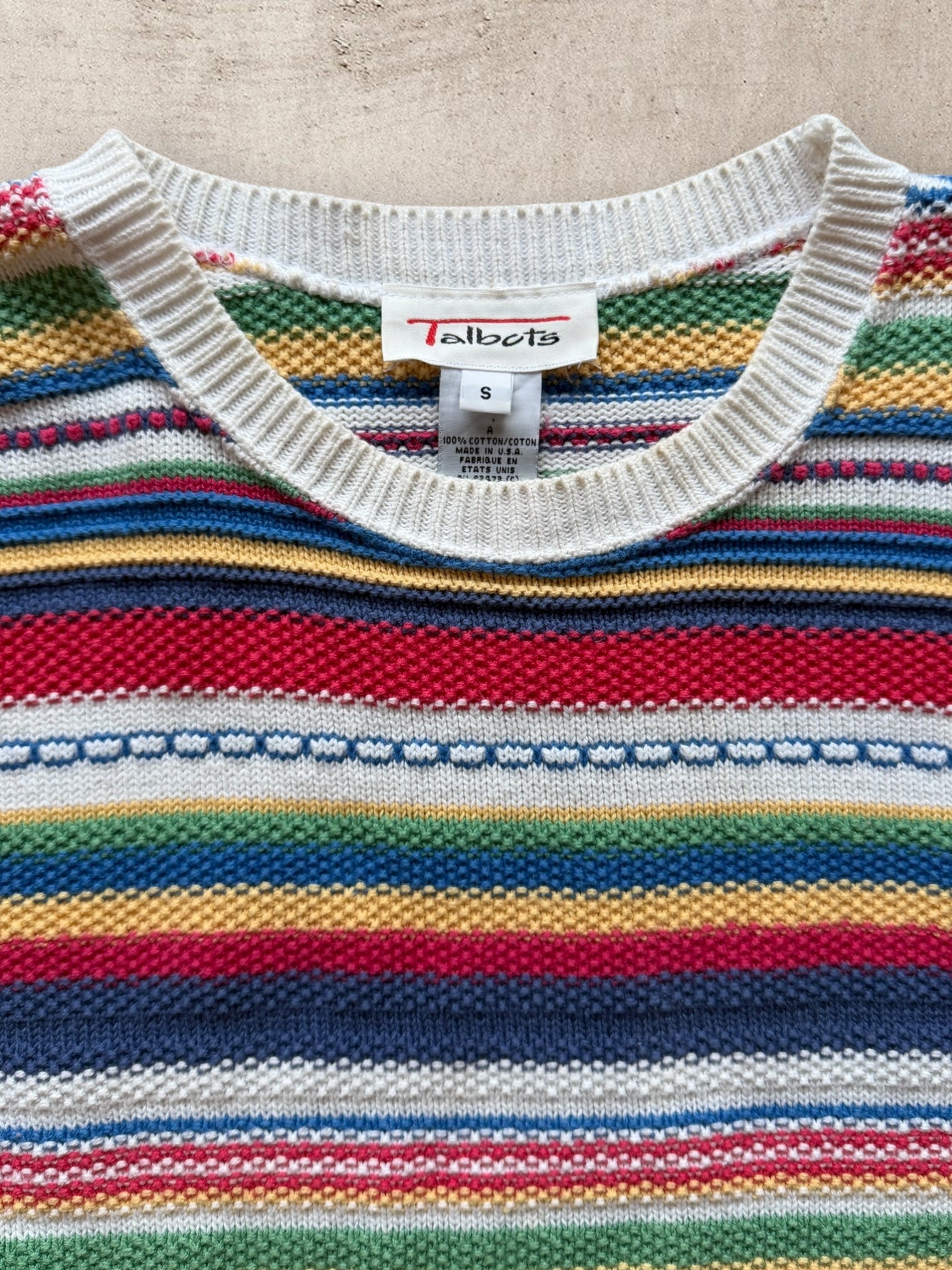 90s Talbots Striped Knit Sweater - Medium