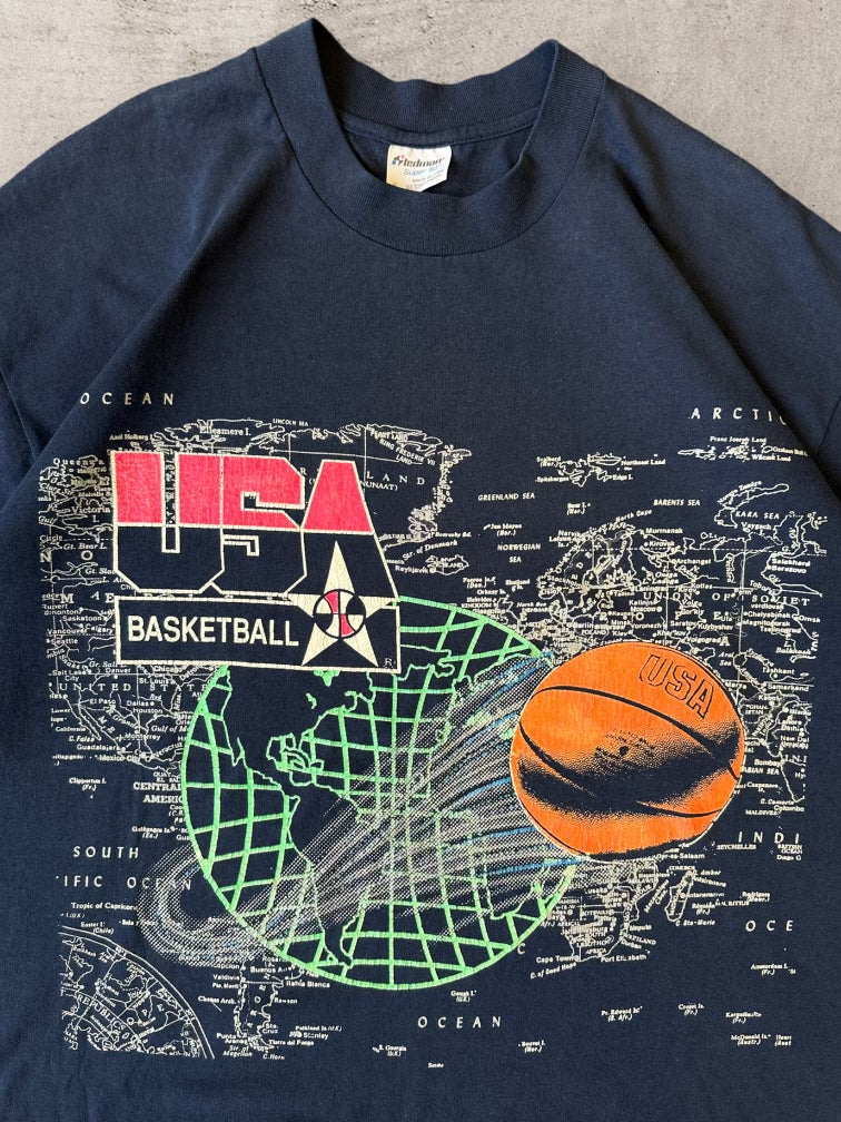 80s USA Olympic Basketball T-Shirt - Large