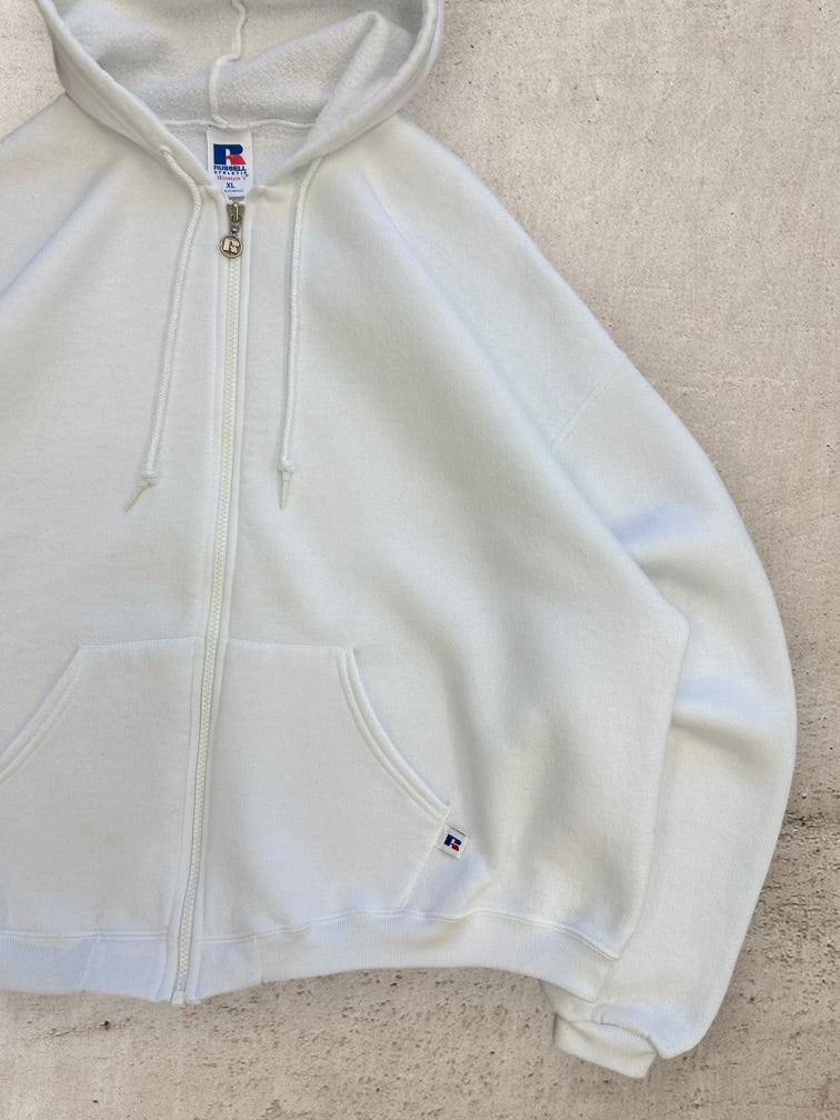 00s Russell Athletic Cropped Zip Up Hoodie - Women’s XL