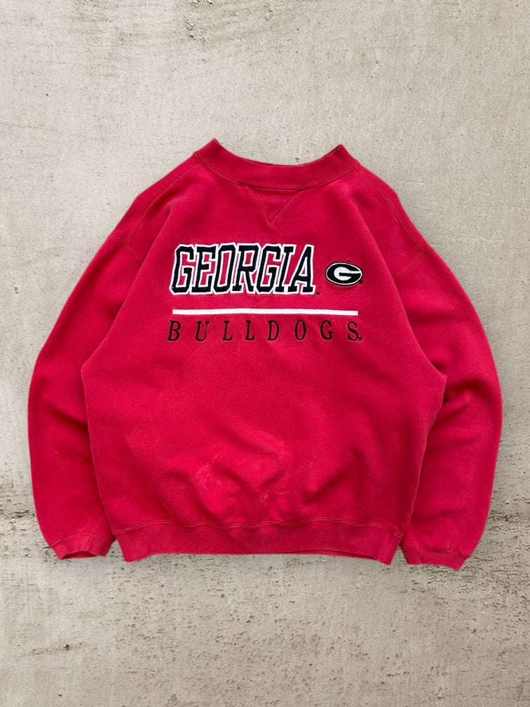 90s Georgia Bull Dogs Embroidered Crewneck - Medium