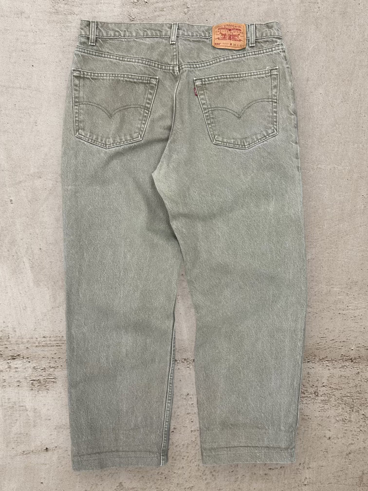 90s Levi’s 550 Stone Green Denim Jeans - 38x29