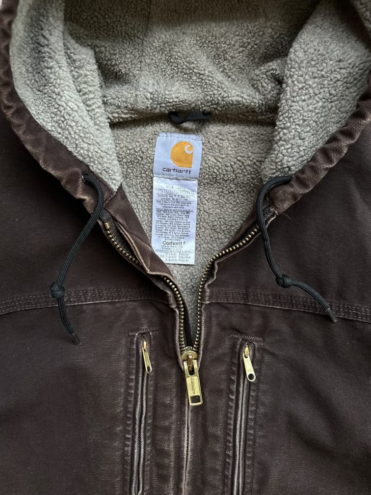 00s Carhartt Sherpa Lined Hooded Jacket - XL