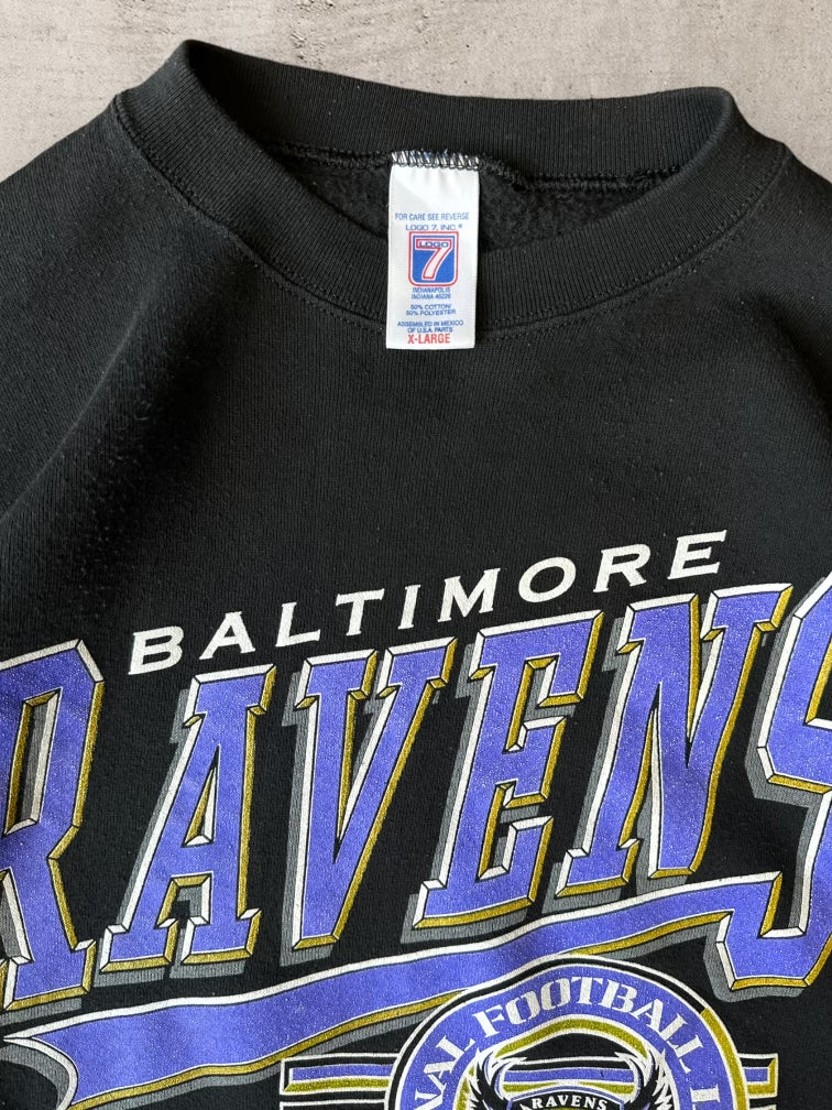 90s Logo7 Baltimore Ravens Crewneck - Large