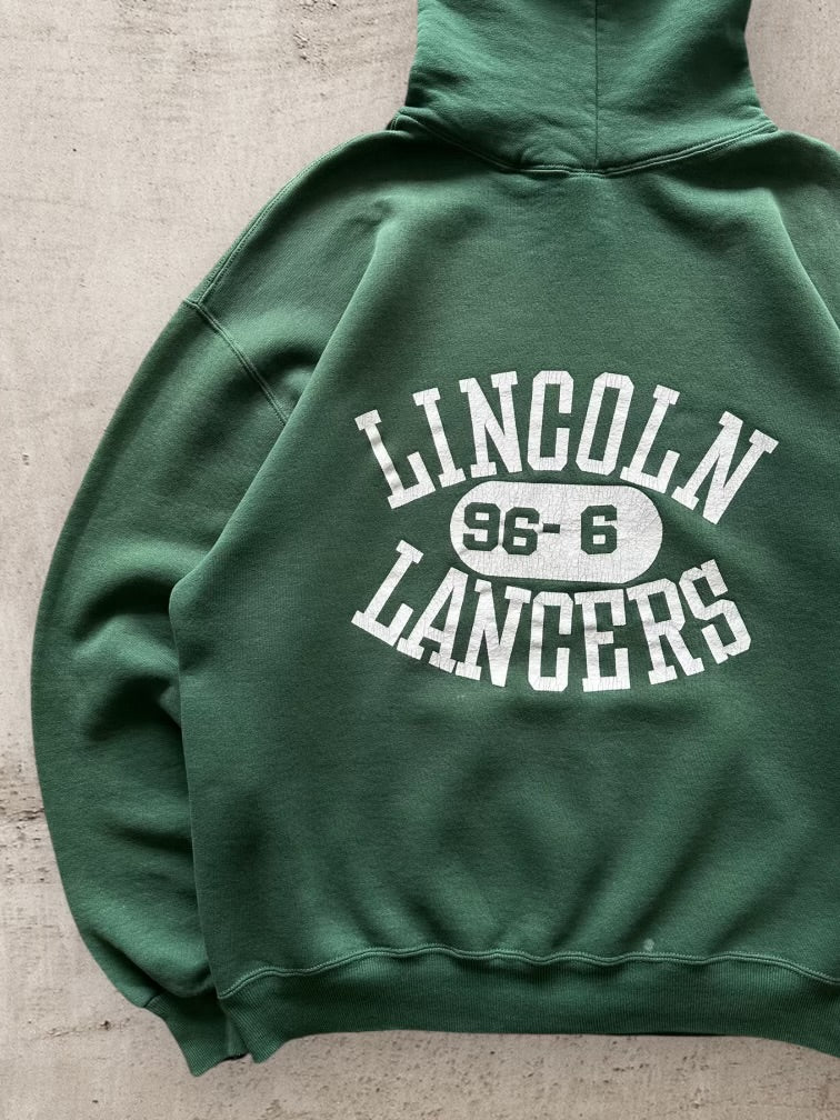 90s Russell Athletic Lincoln Langers Graphic Hoodie - XL