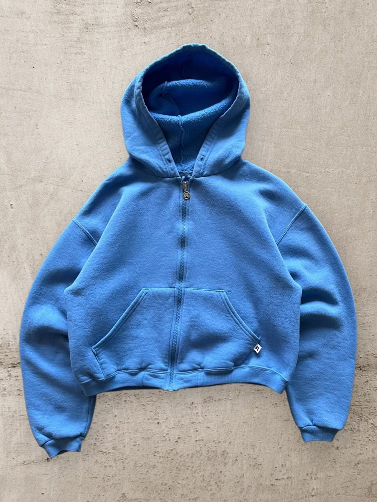 00s Russell Athletic Baby Blue Zip Up Hoodie - XS