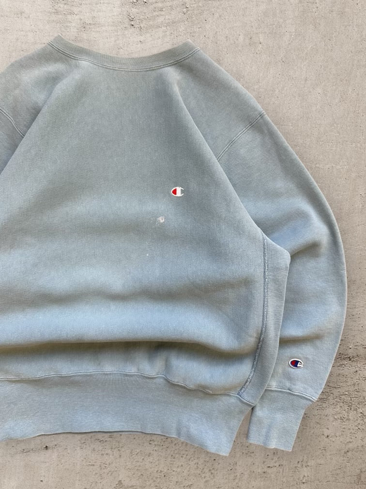 90s Champion Light Blue Reverse Weave Crewneck - Large