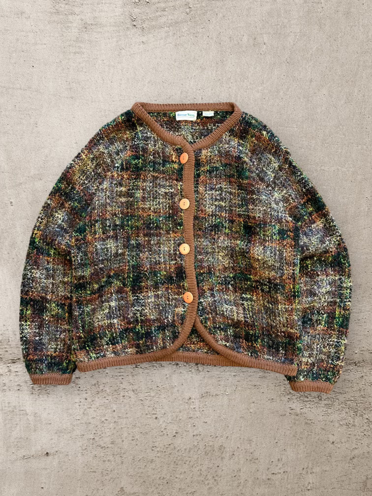 00s Boundary Waters Multicolor Knit Button Up Sweater - Medium