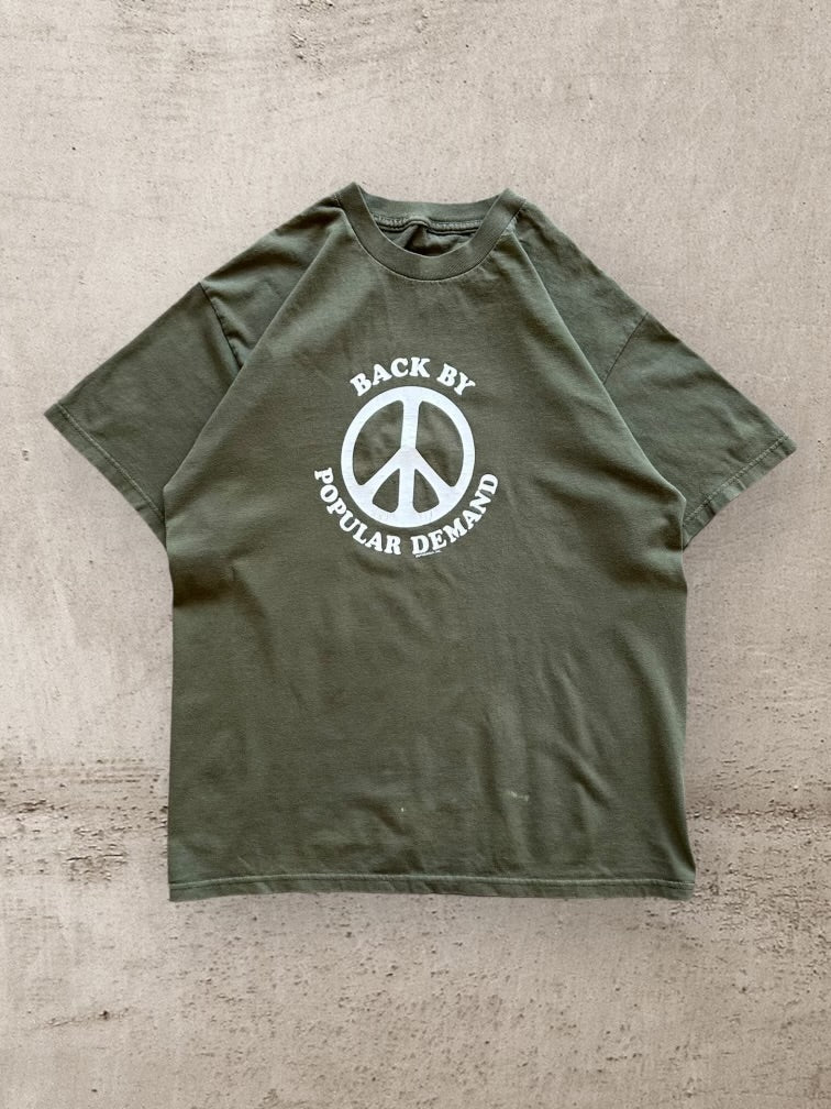00s Back By Popular Demand Peace Sign Graphic T-Shirt - Large