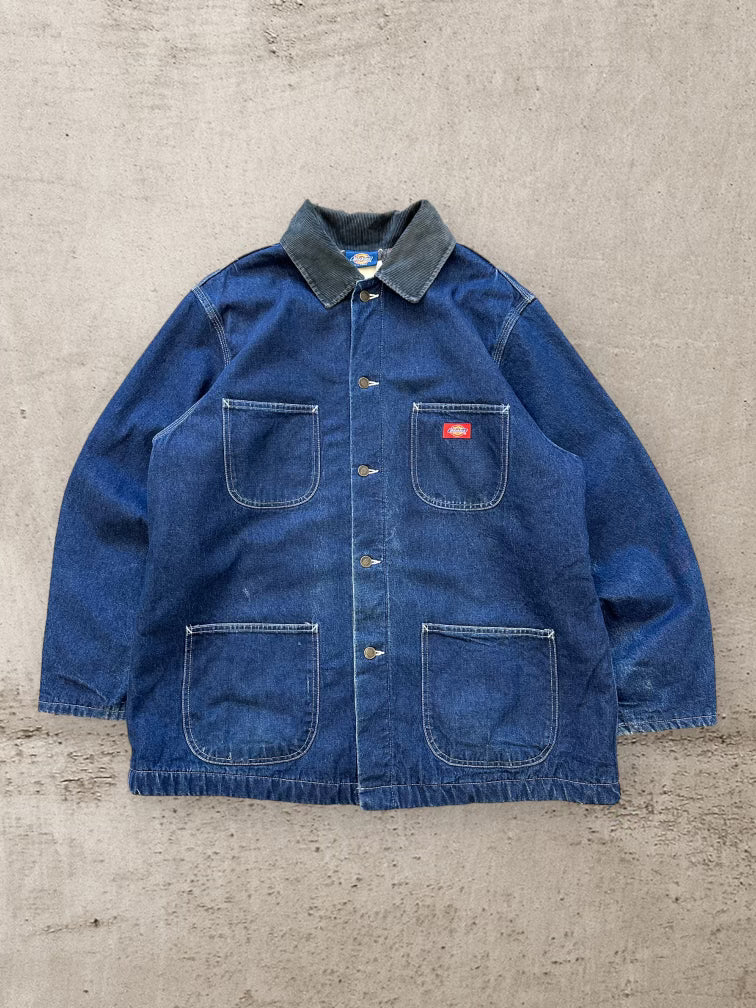 90s Dickies ウール裏地ダークウォッシュデニムチョアジャケット - XL