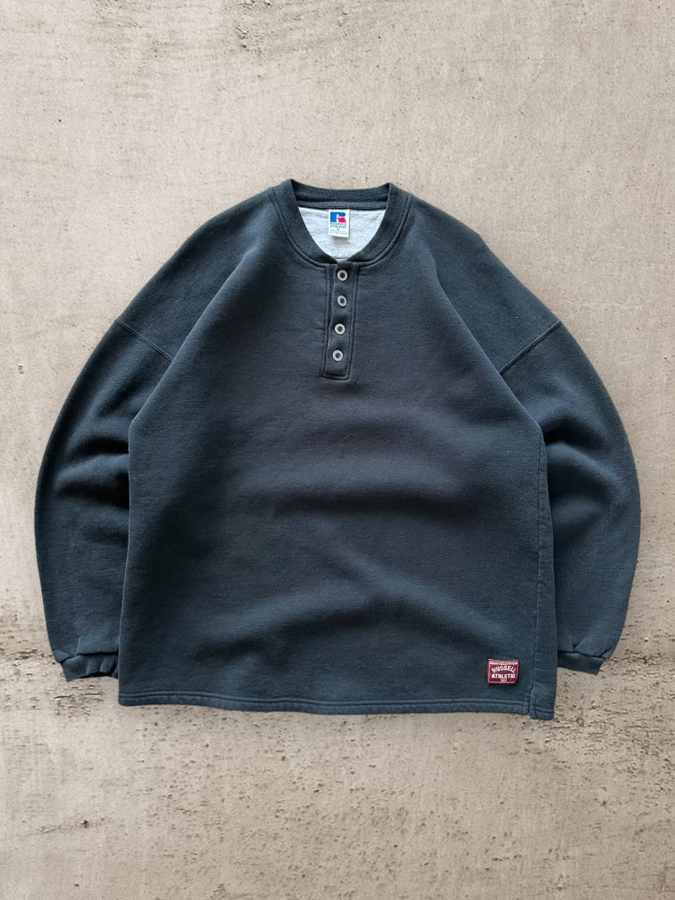 90s Russell Athletic Henley Crewneck - XL