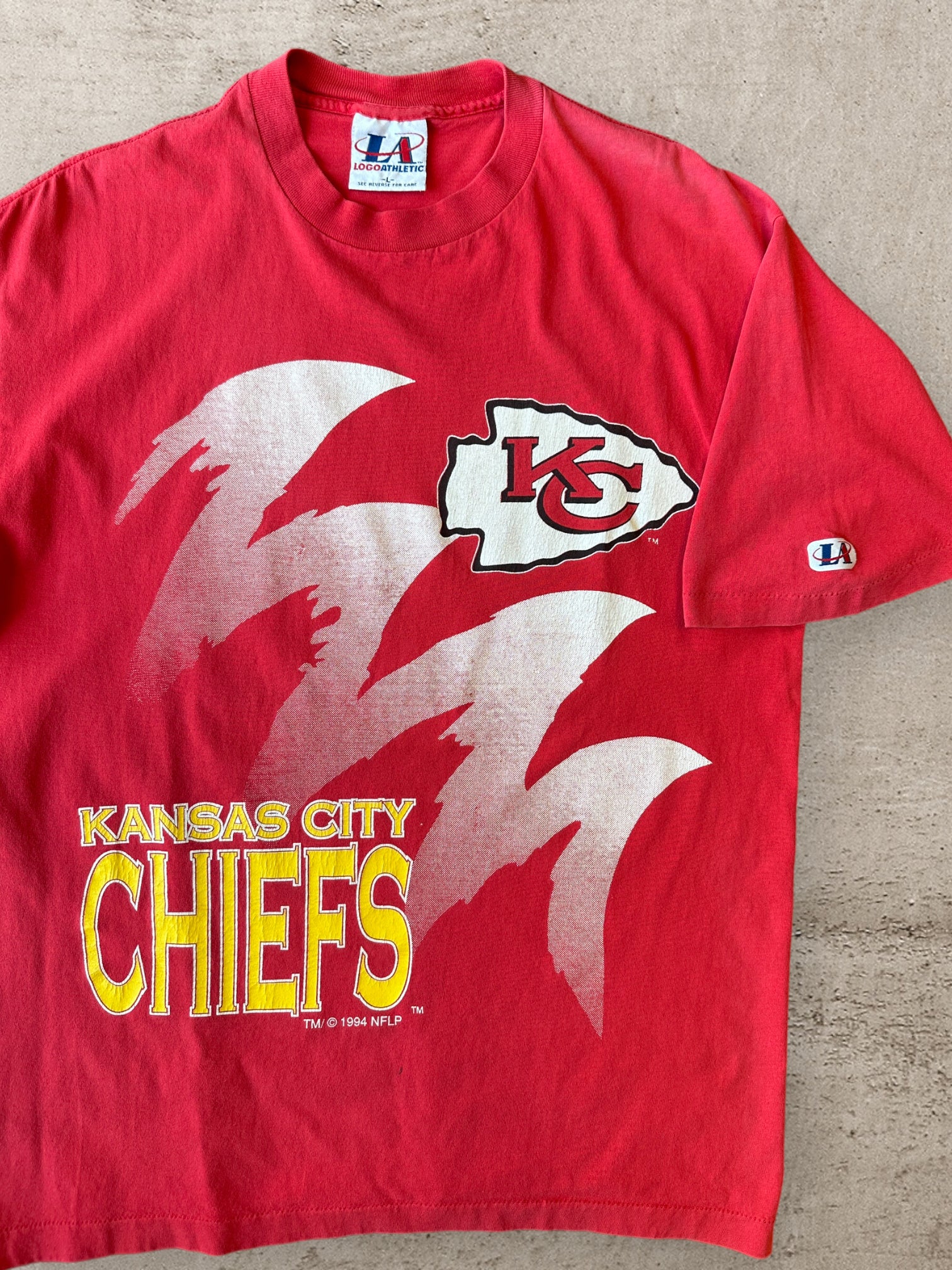 90s Kansas City Chiefs Graphic T-Shirt - Large