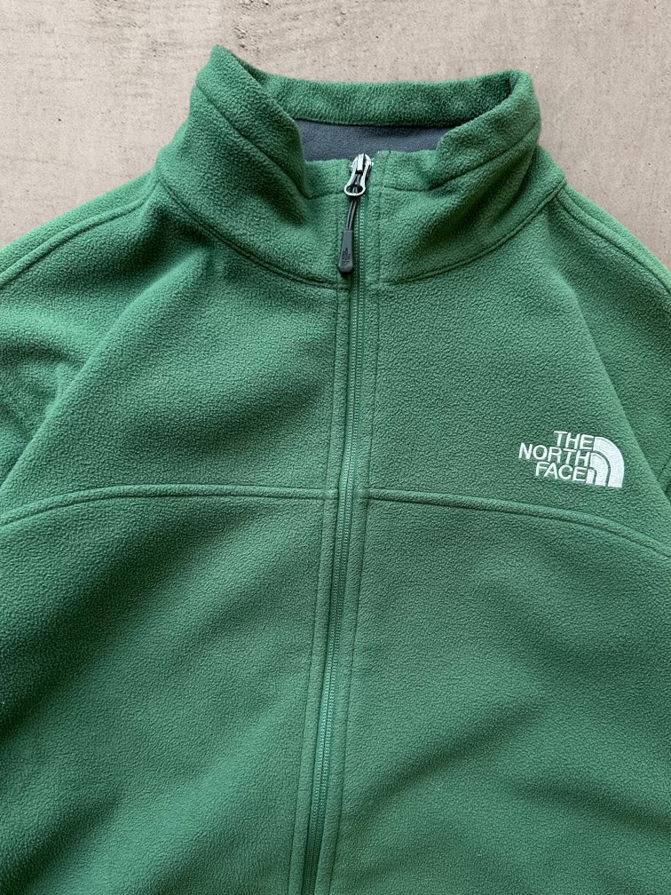 00s The North Face Green Full Zip Fleece - Large