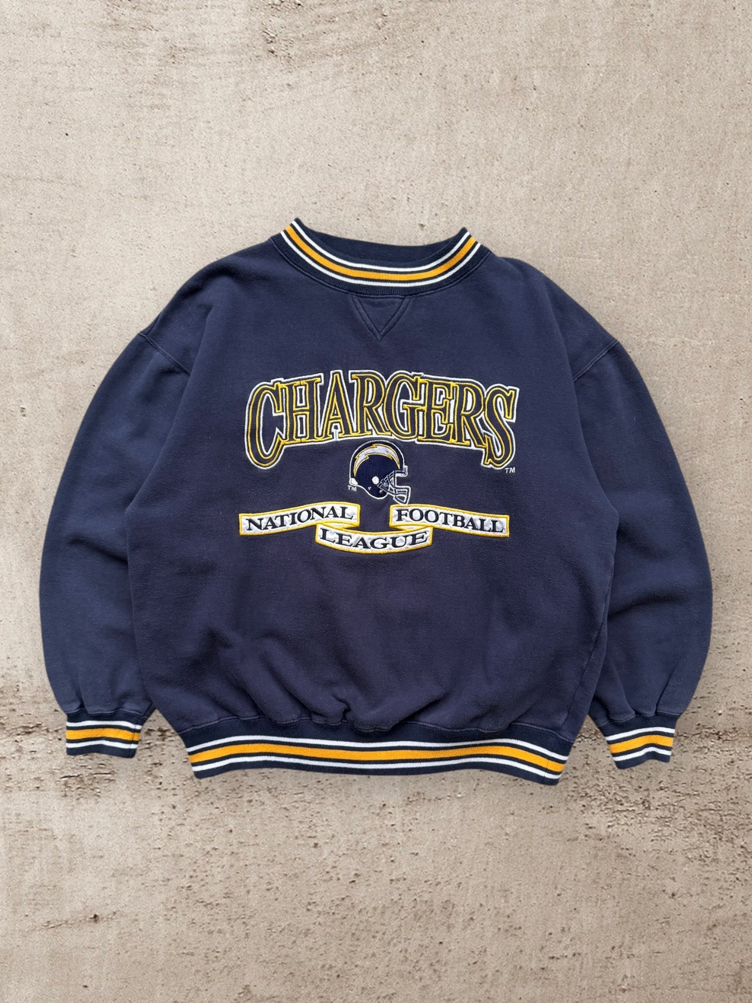 90s Los Angeles Chargers Striped Crewneck - Medium