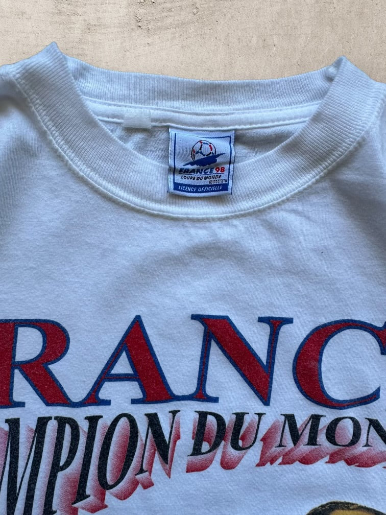 90s France Coupe Du Monde Champions Graphic T-Shirt - Large