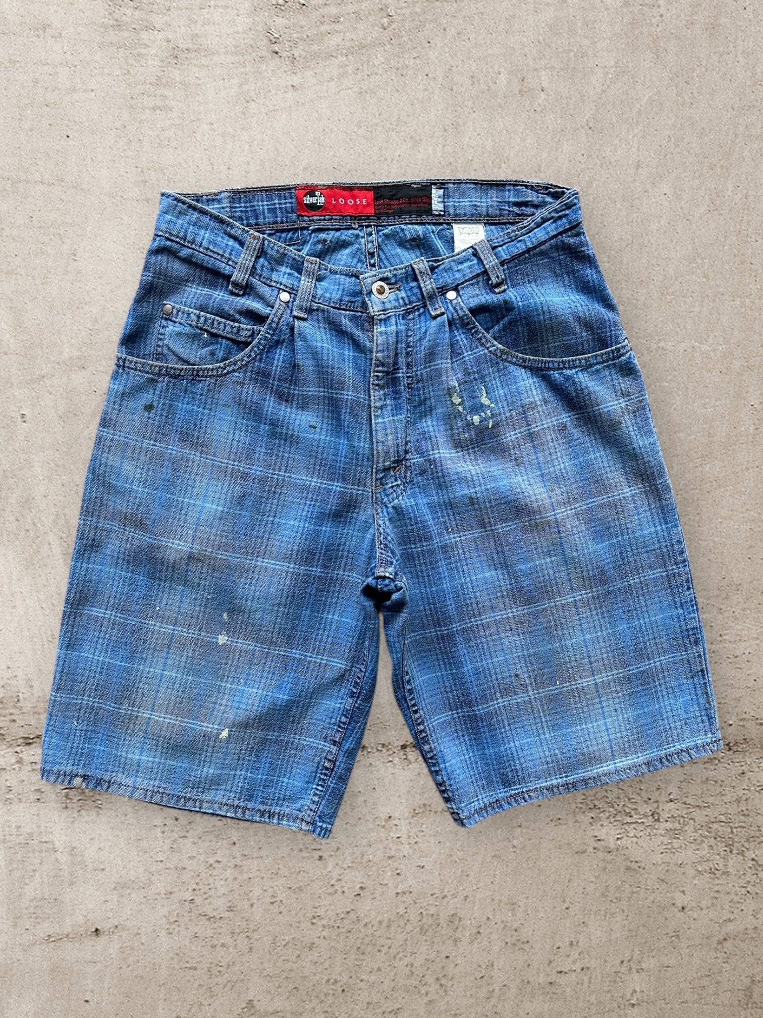Levi's SilverTab Loose チェック ショートパンツ 90s 90s Levi's SilverTab Distressed Plaid Denim Shorts - 32 – The Juncture