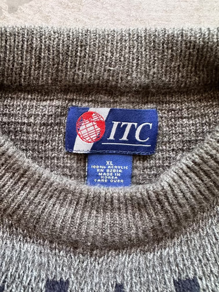 00s ITC Multicolor Knit Sweater - Large