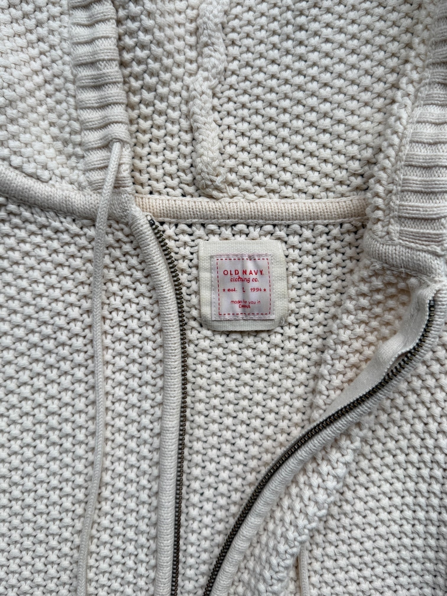 00s Old Navy Zip Up Knit Hoodie - Medium