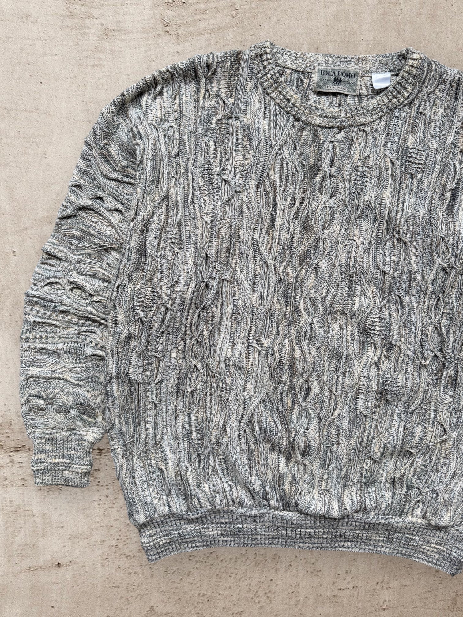 90s Idea Uomo Italian Cable Knit Sweater - XL