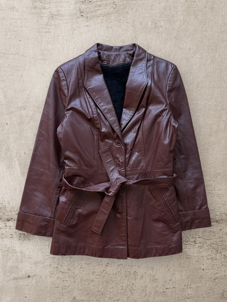 80s Sears Blazer Leather Jacket - Medium