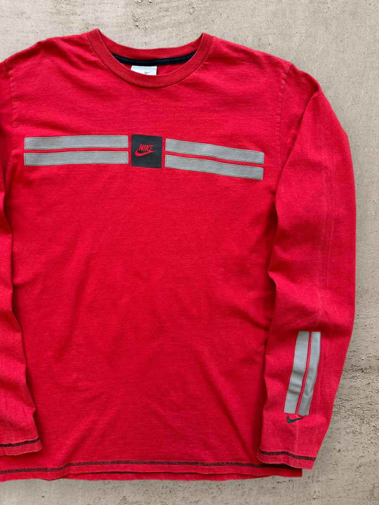 00s Nike Striped Graphic Long Sleeve T-Shirt - Medium