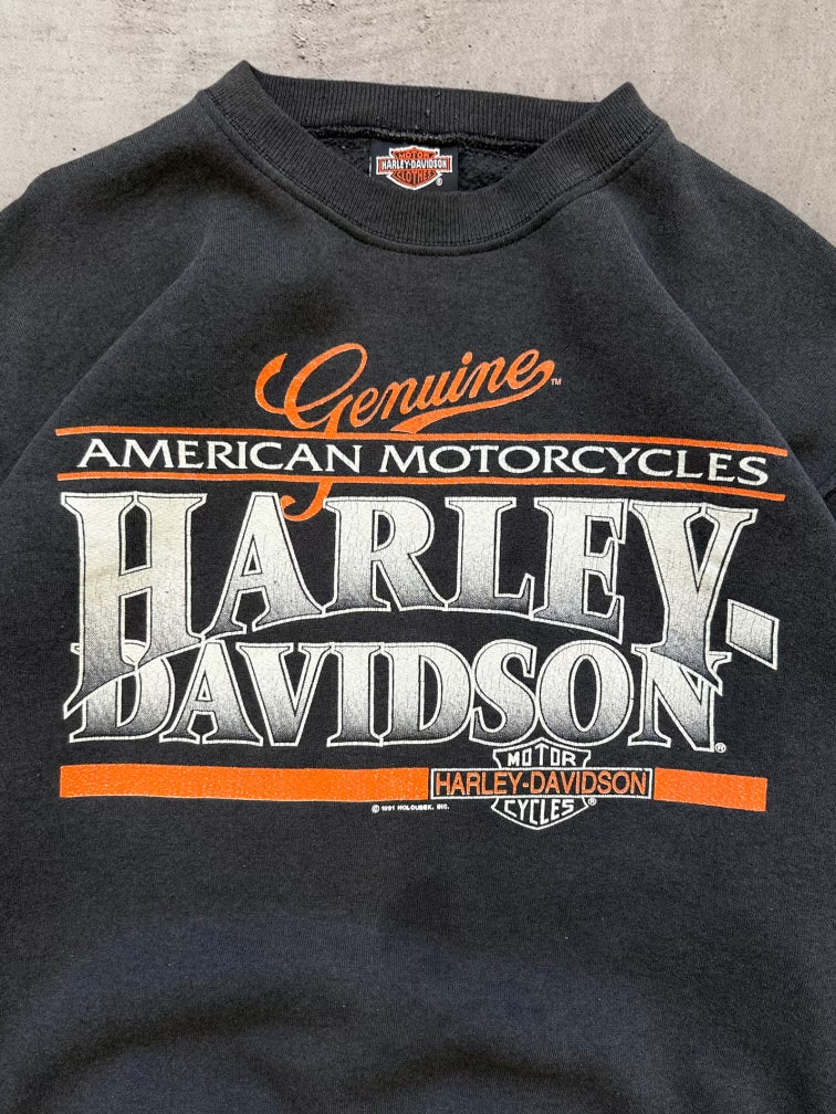 90s Harley Davidson Motorcycles Distressed Crewneck - Large