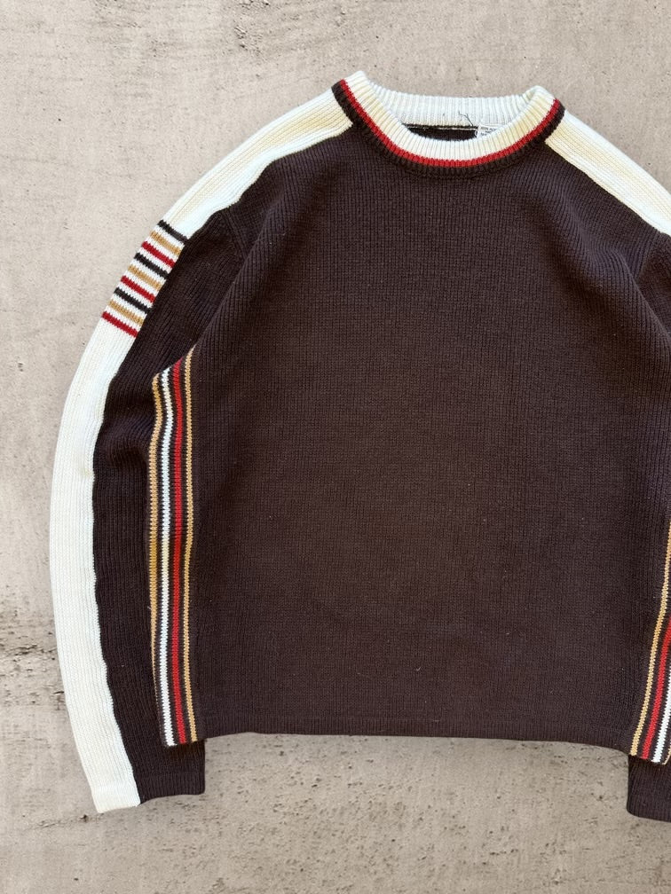 80s Striped Knit Sweater - Medium
