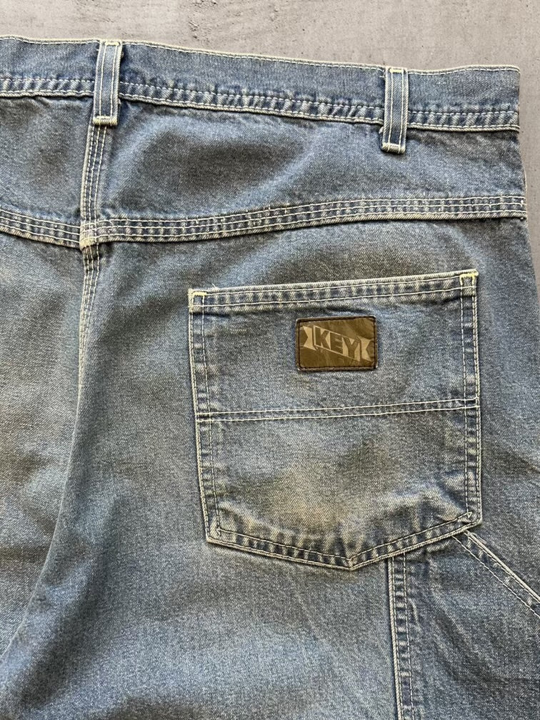 90s Key Faded Denim Carpwntwr Shorts - 35