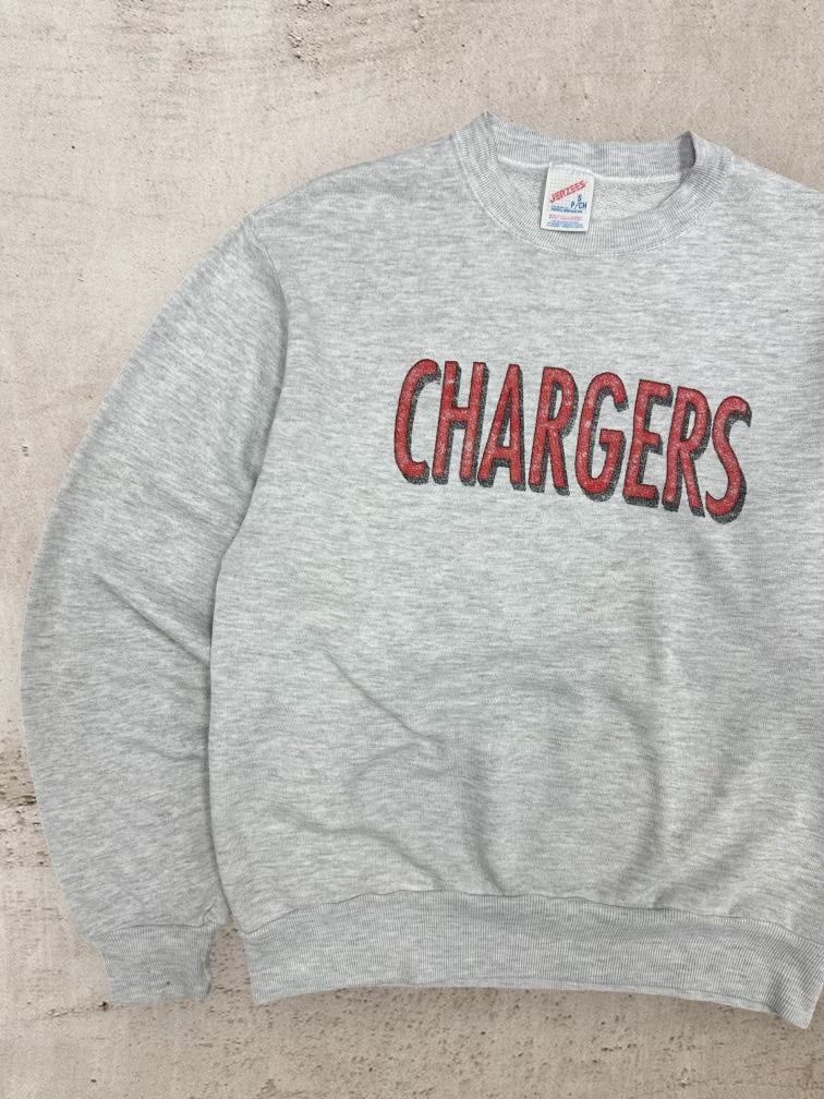 90s Chargers Distressed Graphic Crewneck - Small