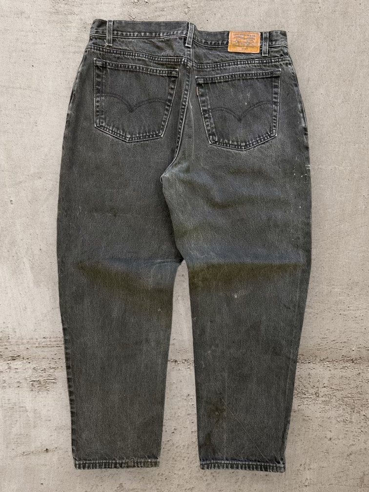 90s Levi’s 545 Paint Splatter Black Denim Jeans - 37x30