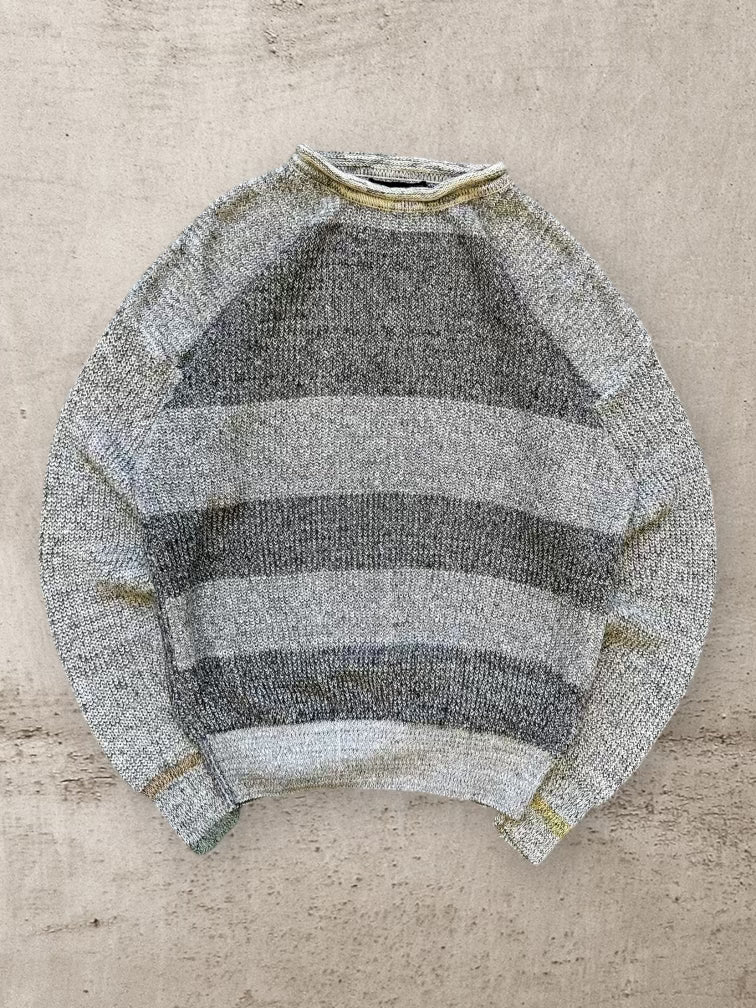 90s Paris Generra Striped Knit Sweater - Medium