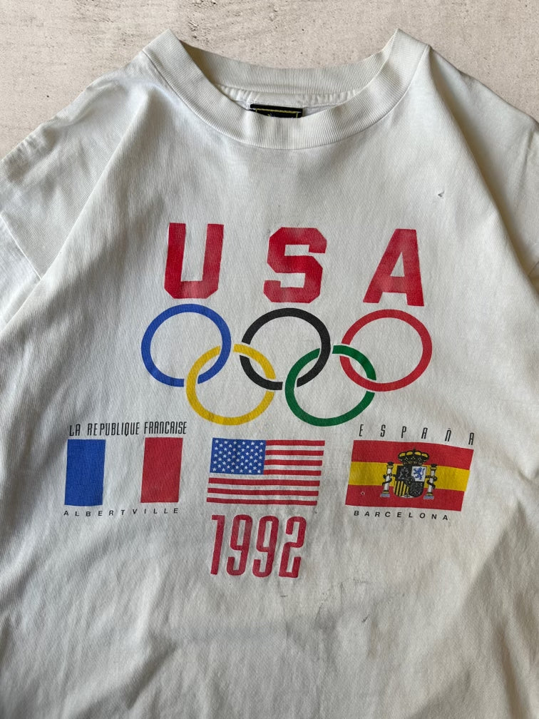 90s USA Olympics Flag T-Shirt - Large