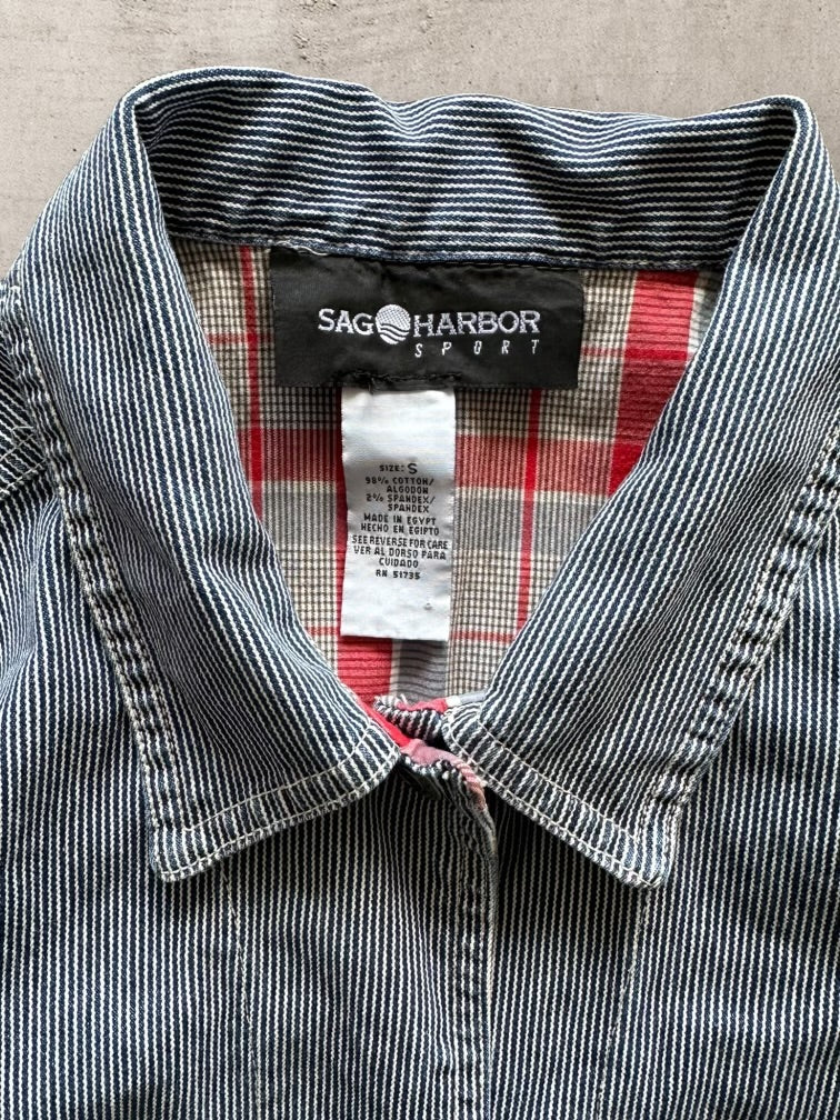 00s Sag Harbor Pin Striped Chore Button Up - Small