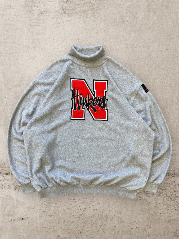 90s Adidas Nebraska Turtle Neck Fleece - XXL