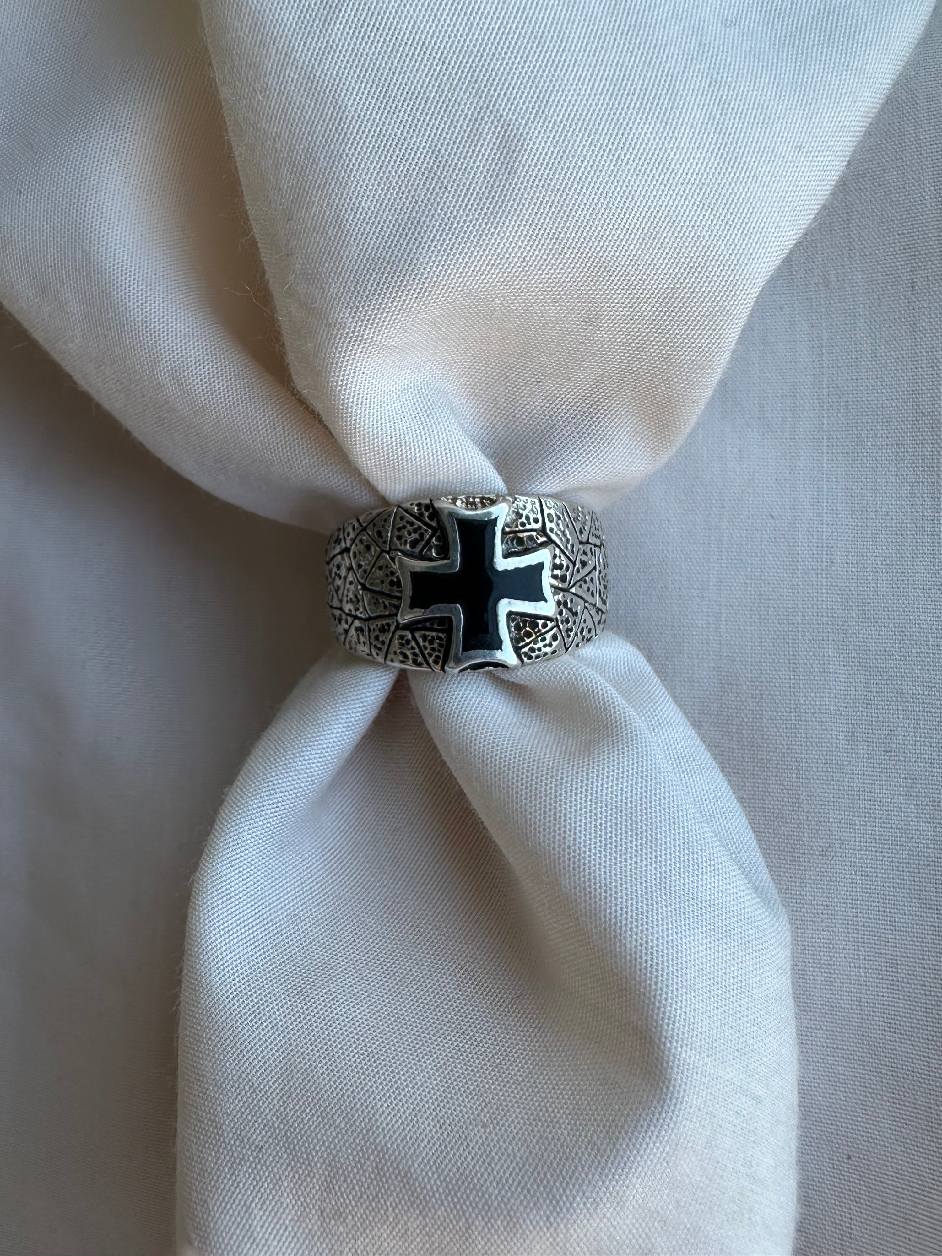 80s/90s Iron Cross Biker Ring Size 11.75