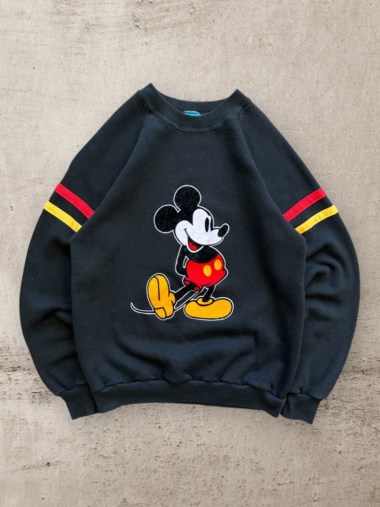 90s Disney Mickey Mouse Striped Crewneck - Medium