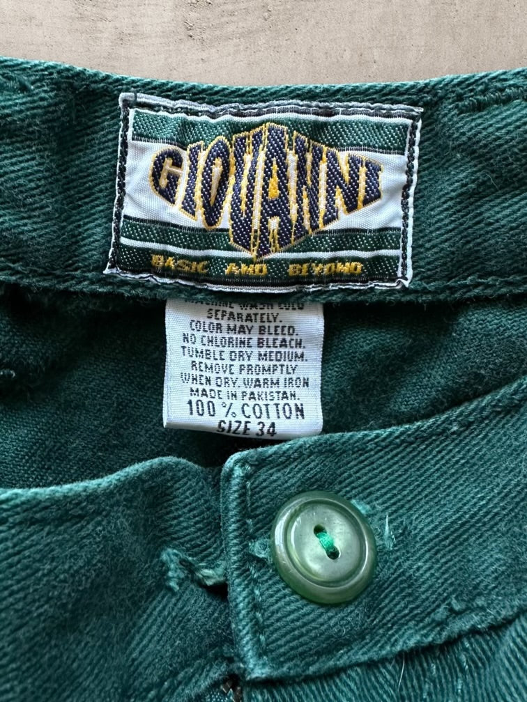 00s Giovanni Green Denim Shorts - 32