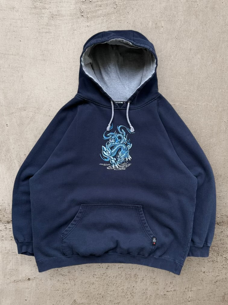 00s Y2K Dragon Graphic Hoodie - Large