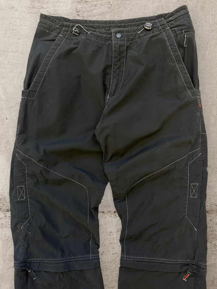 00s Black Multi-Pocket Synched Nylon Pants - 34x33