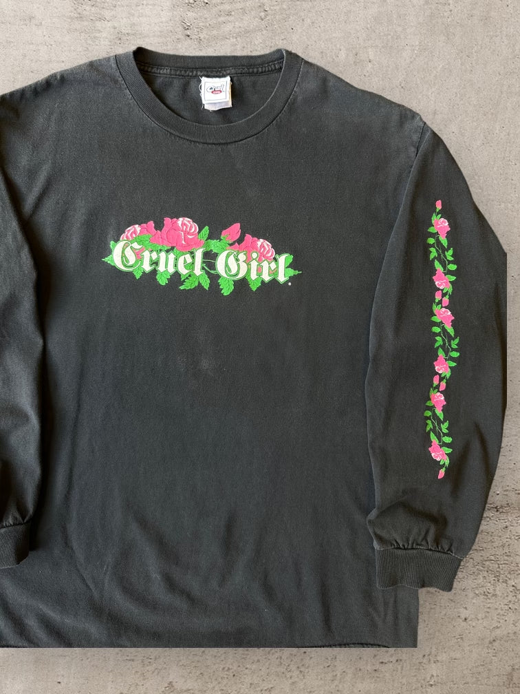 00s Cruel Girl Roses Long Sleeve T-Shirt - Large