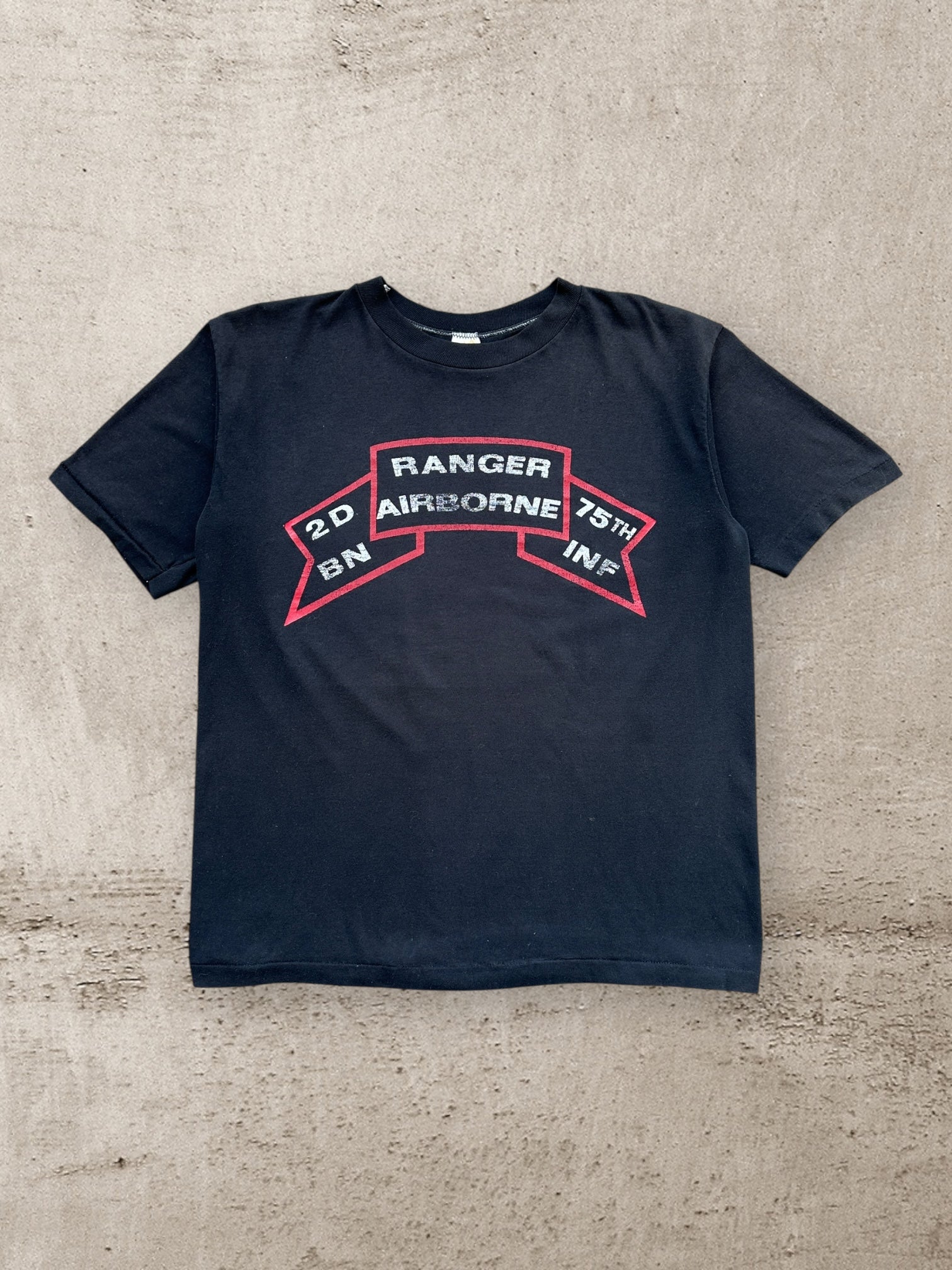 80s Ranger Airborne 75th Infantry Graphic T-Shirt - Large