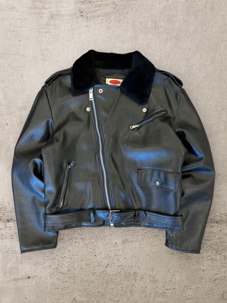 80s Lord & Lord Biker Leather Jacket - Large